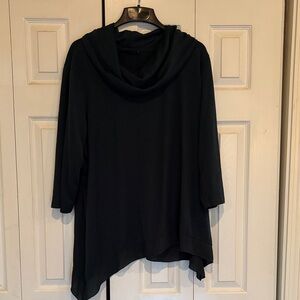 Apt. 9 Black Cowl Neck Asymmetrical Sweatshirt 3X